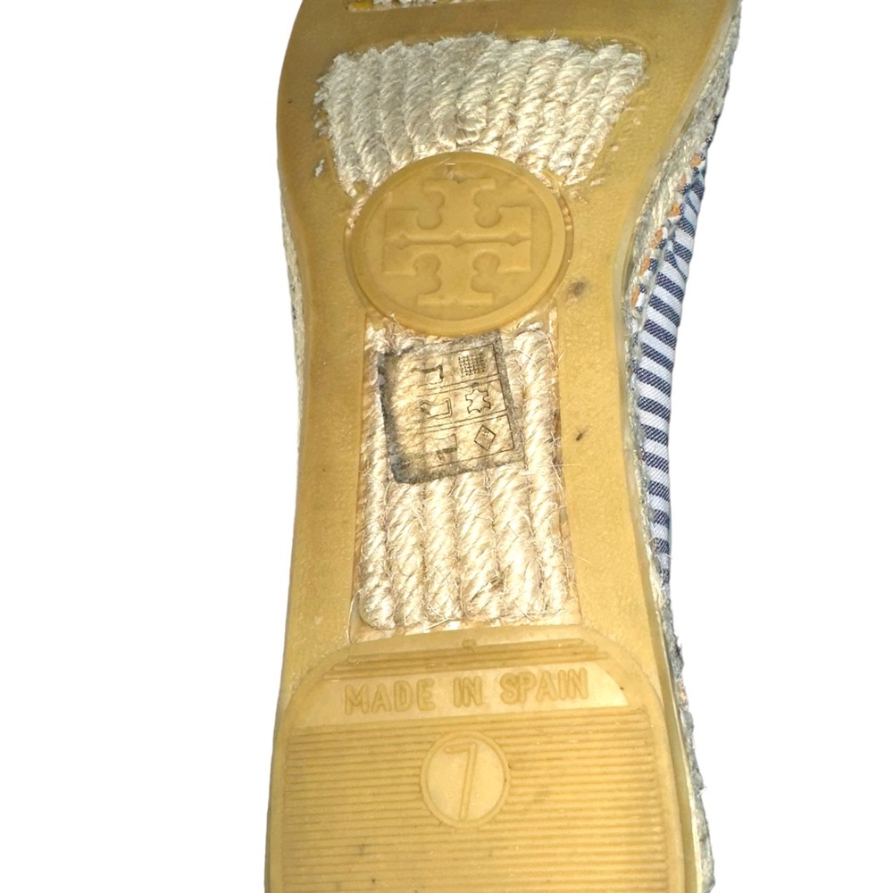Tory Burch - Embellished blue/white striped Espadrilles, size 7 - Picture 5 of 12